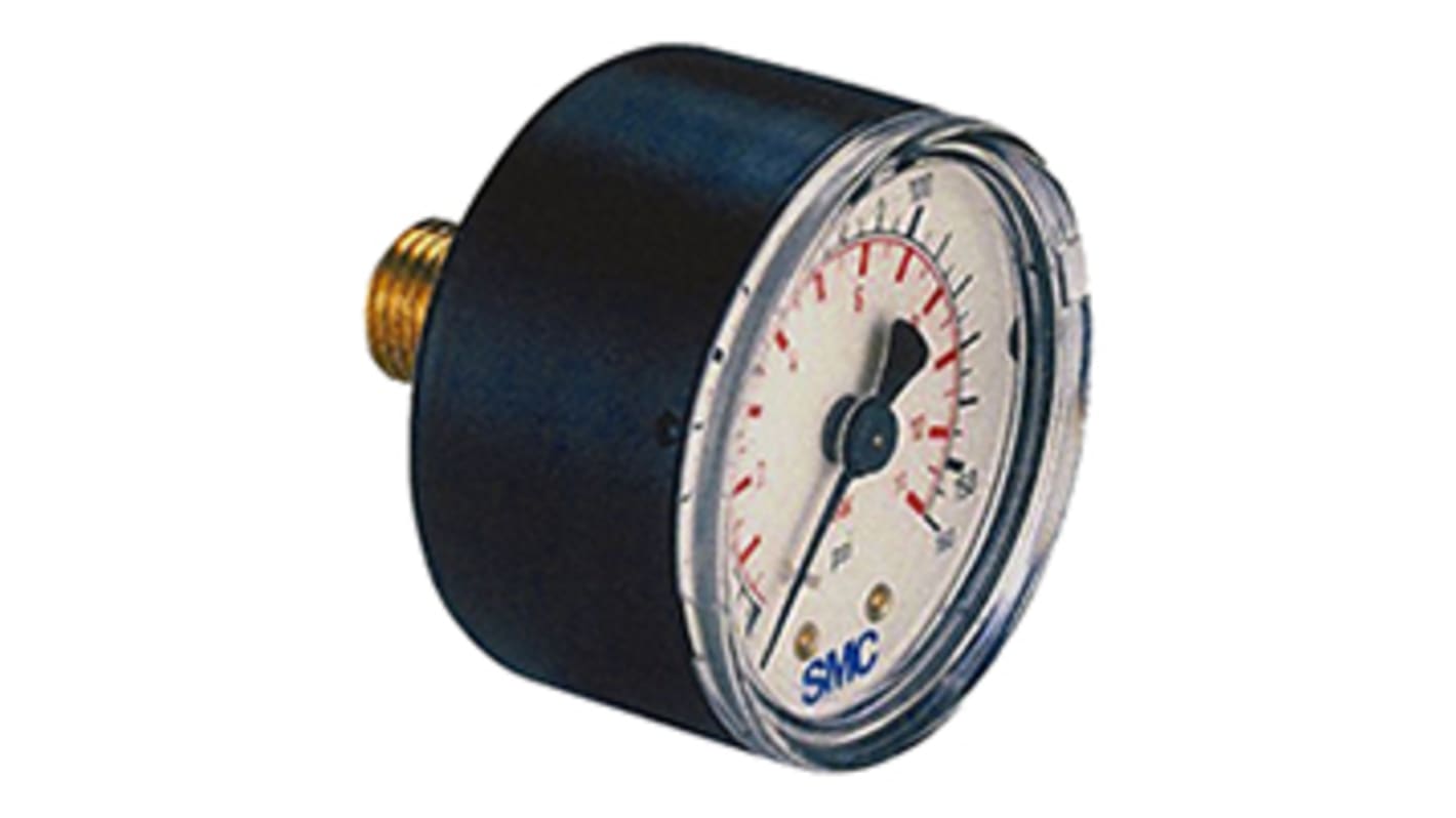 SMC Analogue Pressure Gauge 4bar Back Entry, 4K8-4, With RS Calibration