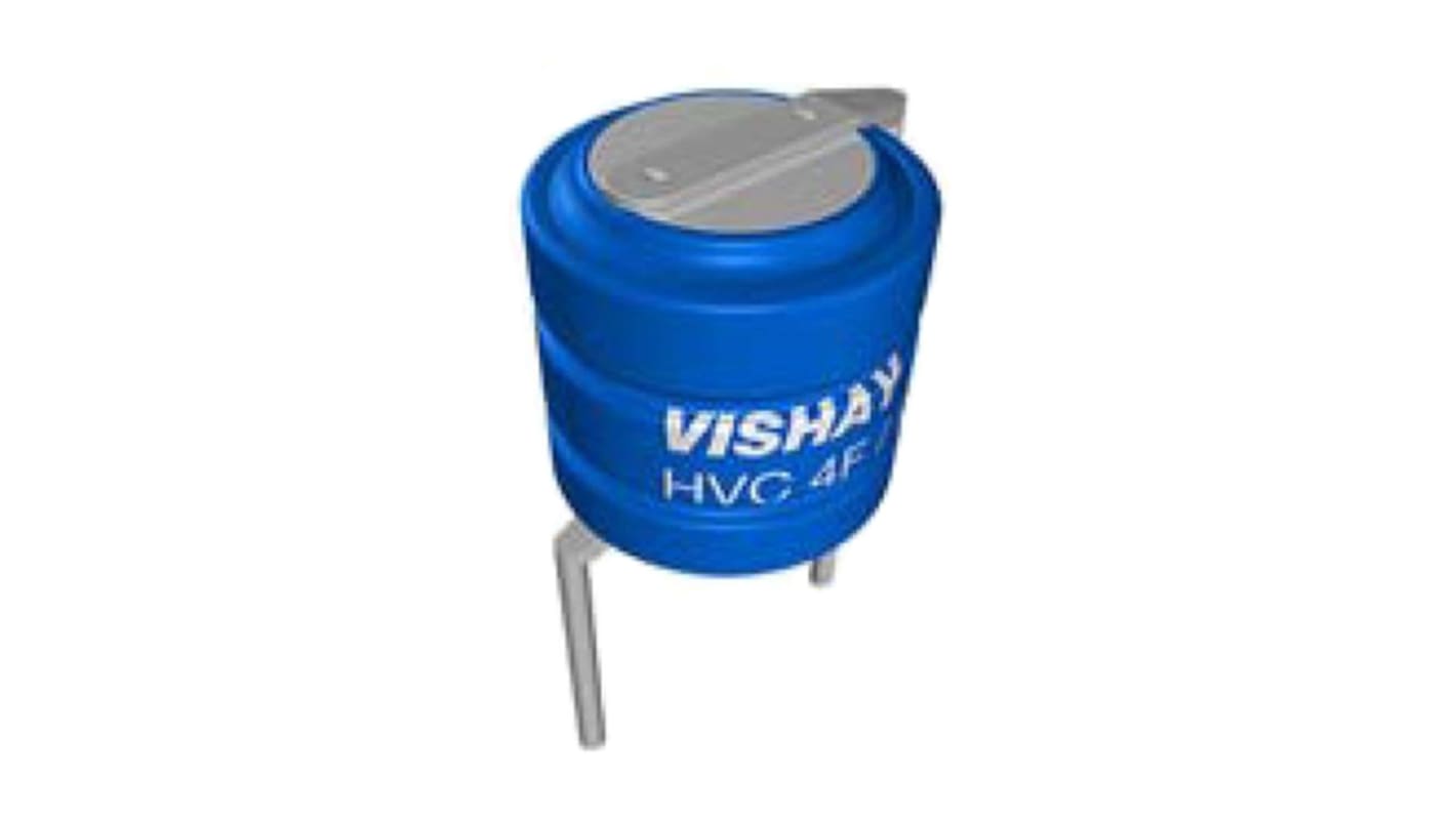 Supercondensador Vishay, 15F, -20 → +80%, 5.6V dc, Montaje en orificio pasante, 10 (dc) Ω, 2.4 (ac) Ω