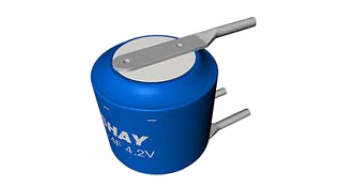 Supercondensateur, 15F, 5.6V c.c., Traversant, 12 (Dia.) x 10mm, pas de 11mm, -22 °C → +85 °C.