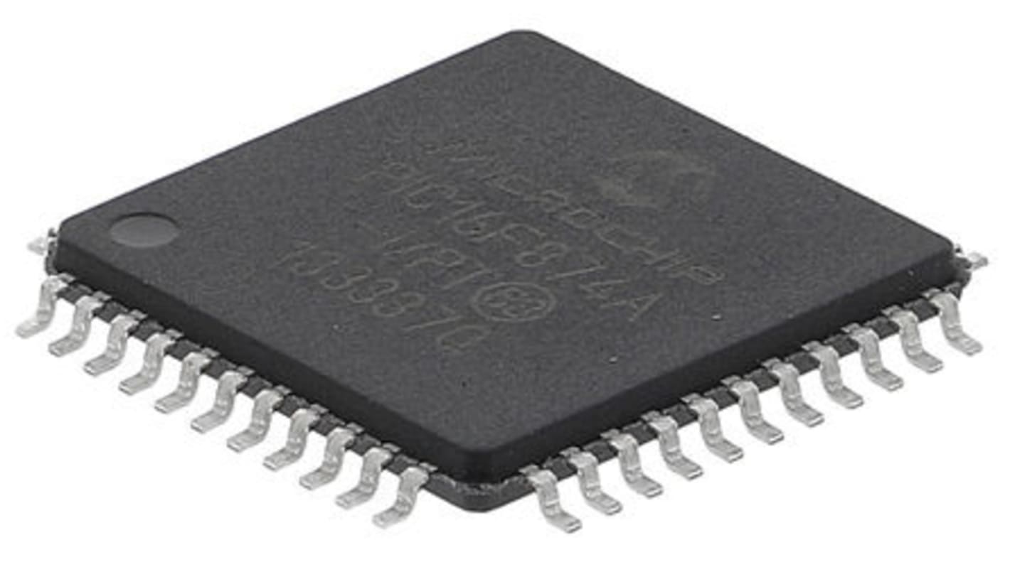 Microcontrôleur, 8bit, 192 B RAM, 7,2 kB, 128 B, 20MHz, TQFP 44, série PIC16F