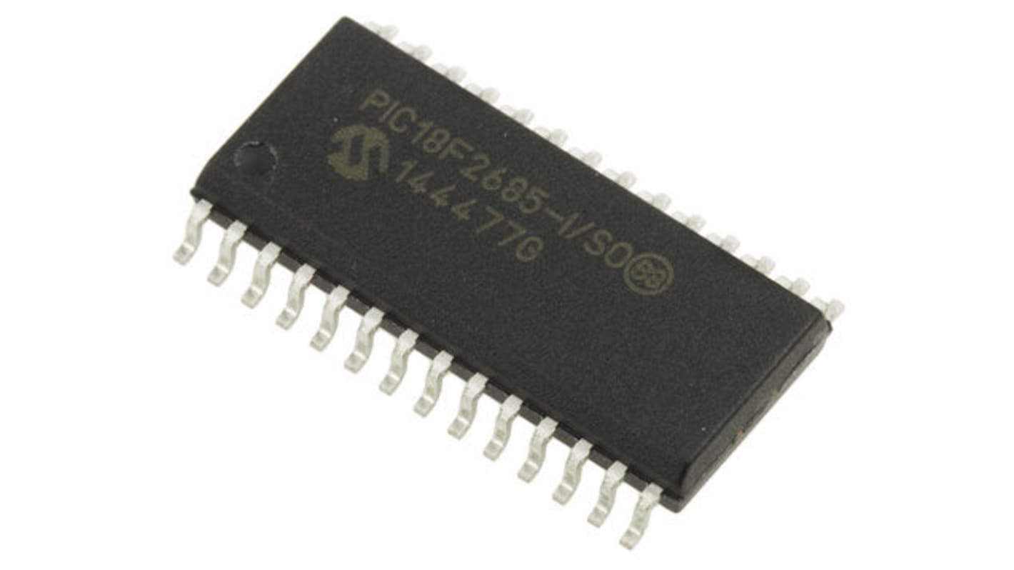 Microchip PIC18F2685-I/SO, 8bit PIC Microcontroller, PIC18F, 40MHz, 96 kB, 1024 B Flash, 28-Pin SOIC
