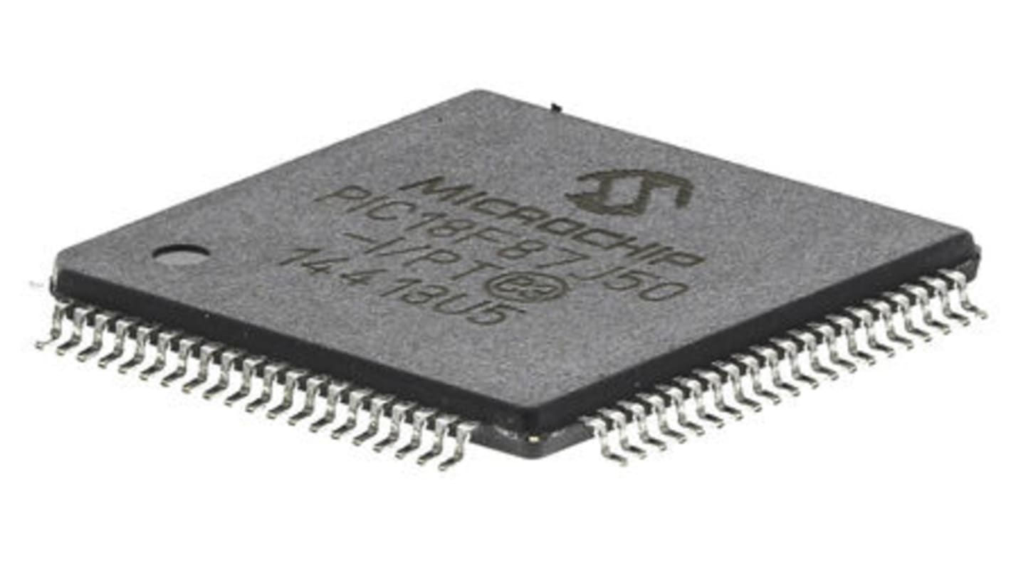 Microchip PIC18F87J50-I/PT, 8bit PIC Microcontroller, PIC18F, 48MHz, 128 kB Flash, 80-Pin TQFP