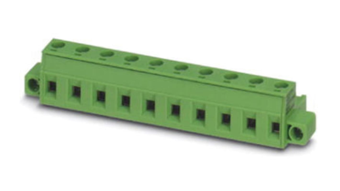 Phoenix Contact 7.62mm Pitch 6 Way Pluggable Terminal Block, Plug, Cable Mount, Screw Termination