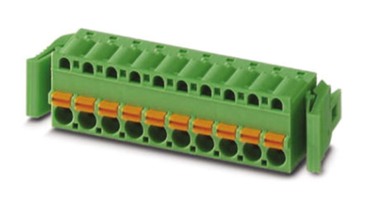 Phoenix Contact 5.08mm Pitch 10 Way Pluggable Terminal Block, Plug, Spring Cage Termination