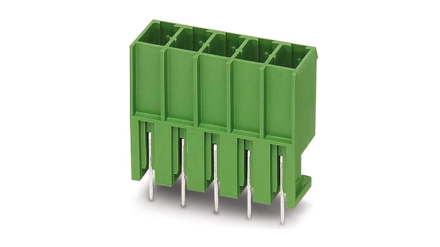 Phoenix Contact 7.62mm Pitch 5 Way Pluggable Terminal Block, Header, Solder Termination