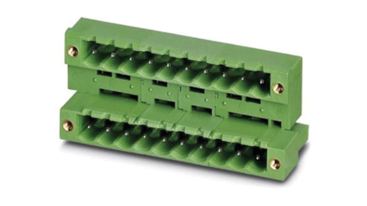 Conector macho para PCB Phoenix Contact serie MDSTB 2.5/10-GF de 10 vías, paso 5.0mm, para soldar