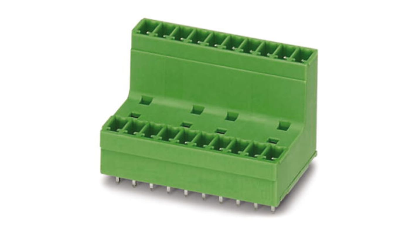 Phoenix Contact 7.62mm Pitch 12 Way Pluggable Terminal Block, Header, Through Hole, Solder Termination