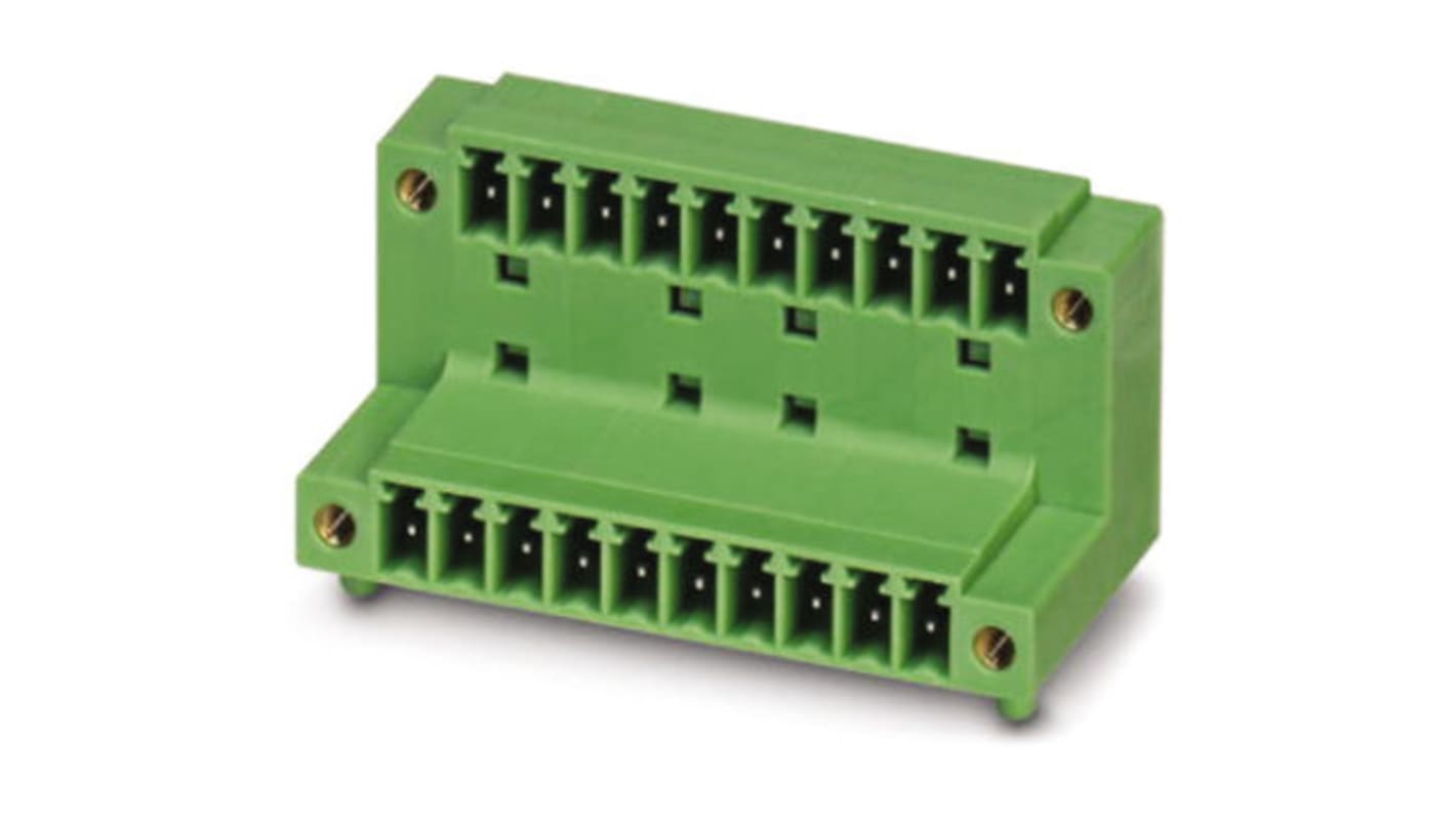 Conector macho para PCB Phoenix Contact serie MCD 1.5/ 2-GF-3.81 de 2 vías, paso 3.81mm, para soldar