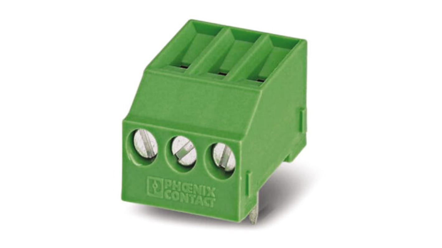 Borne enchufable para PCB Hembra Phoenix Contact de 9 vías, paso 5mm, 10A, de color Verde, terminación Tornillo