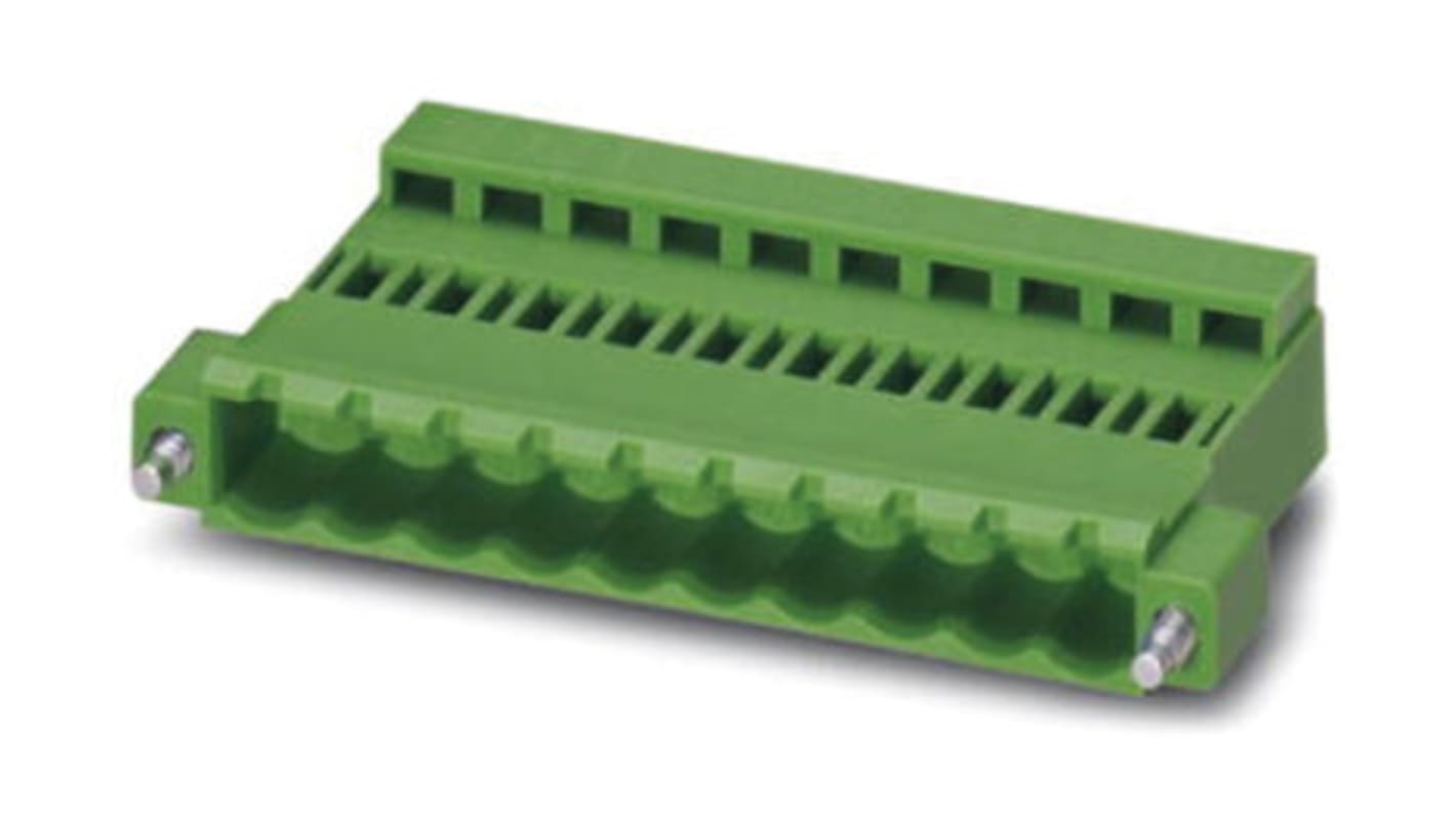 Phoenix Contact FMC 0.5/15-ST-2.54 Series PCB Terminal Block, 15-Contact, 2.54mm Pitch, Spring Cage Termination