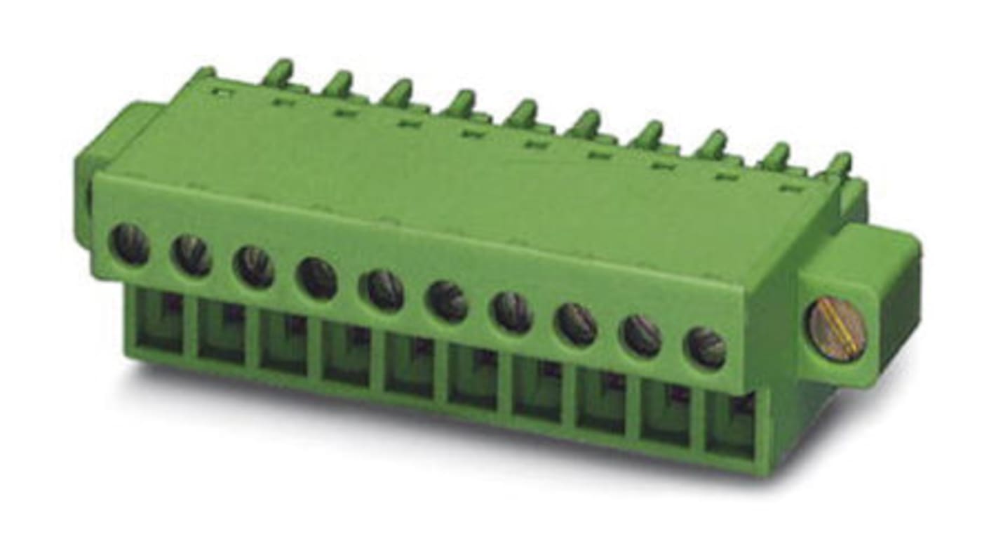 Conector de PCB Hembra Phoenix Contact de 8 vías, paso 7.62mm, 20A, de color Verde, terminación Tornillo