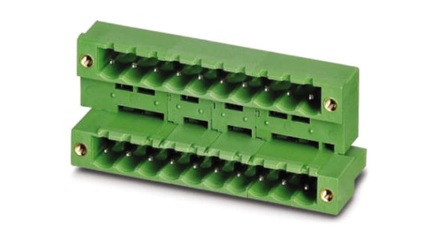 Conector macho para PCB Phoenix Contact serie MDSTBW 2.5/10-G-5.08 de 10 vías, paso 5.08mm, para soldar