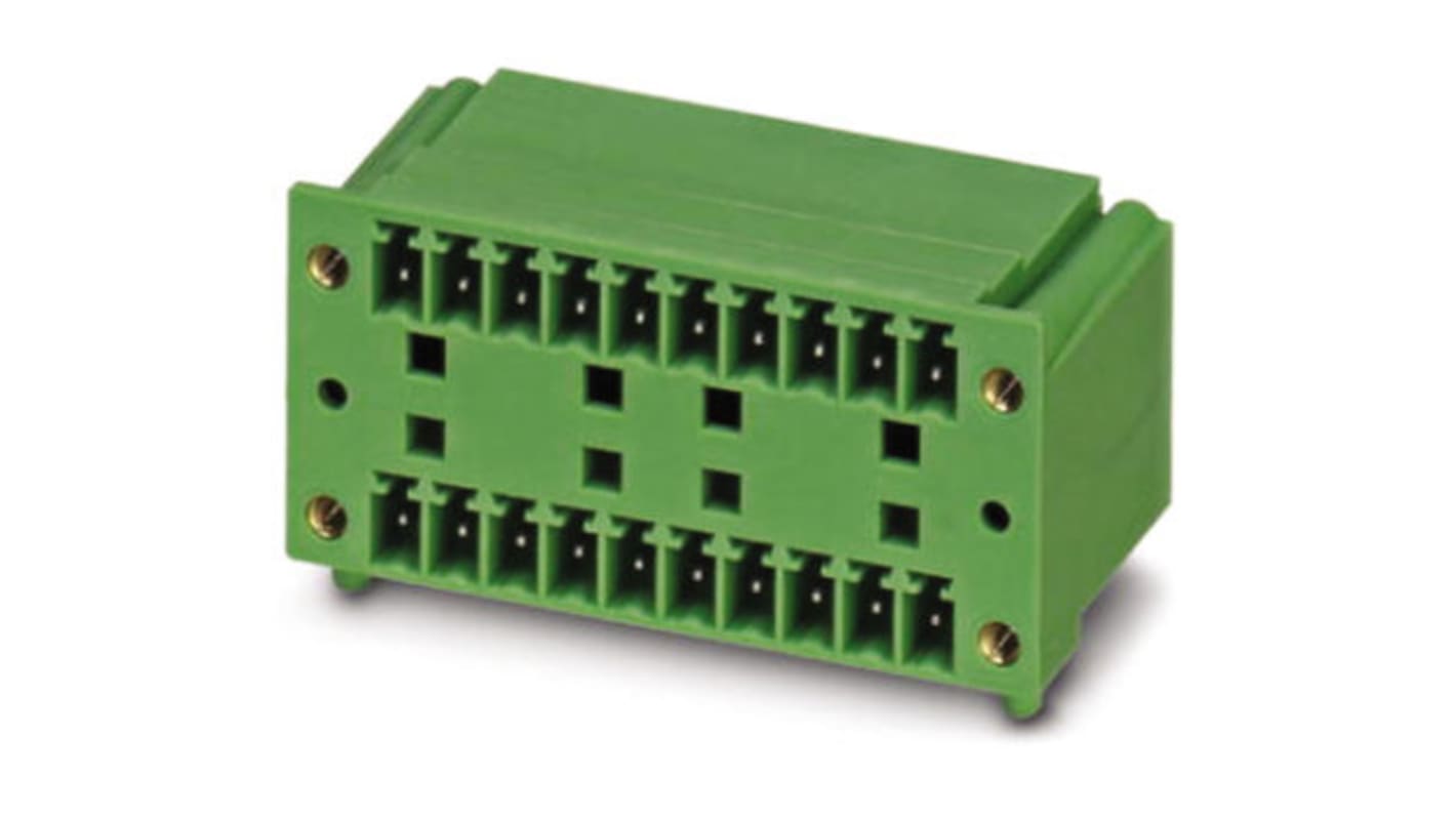 Conector macho para PCB Phoenix Contact serie MCDV 1.5/12-G1F-3.81 de 12 vías, paso 3.81mm, para soldar
