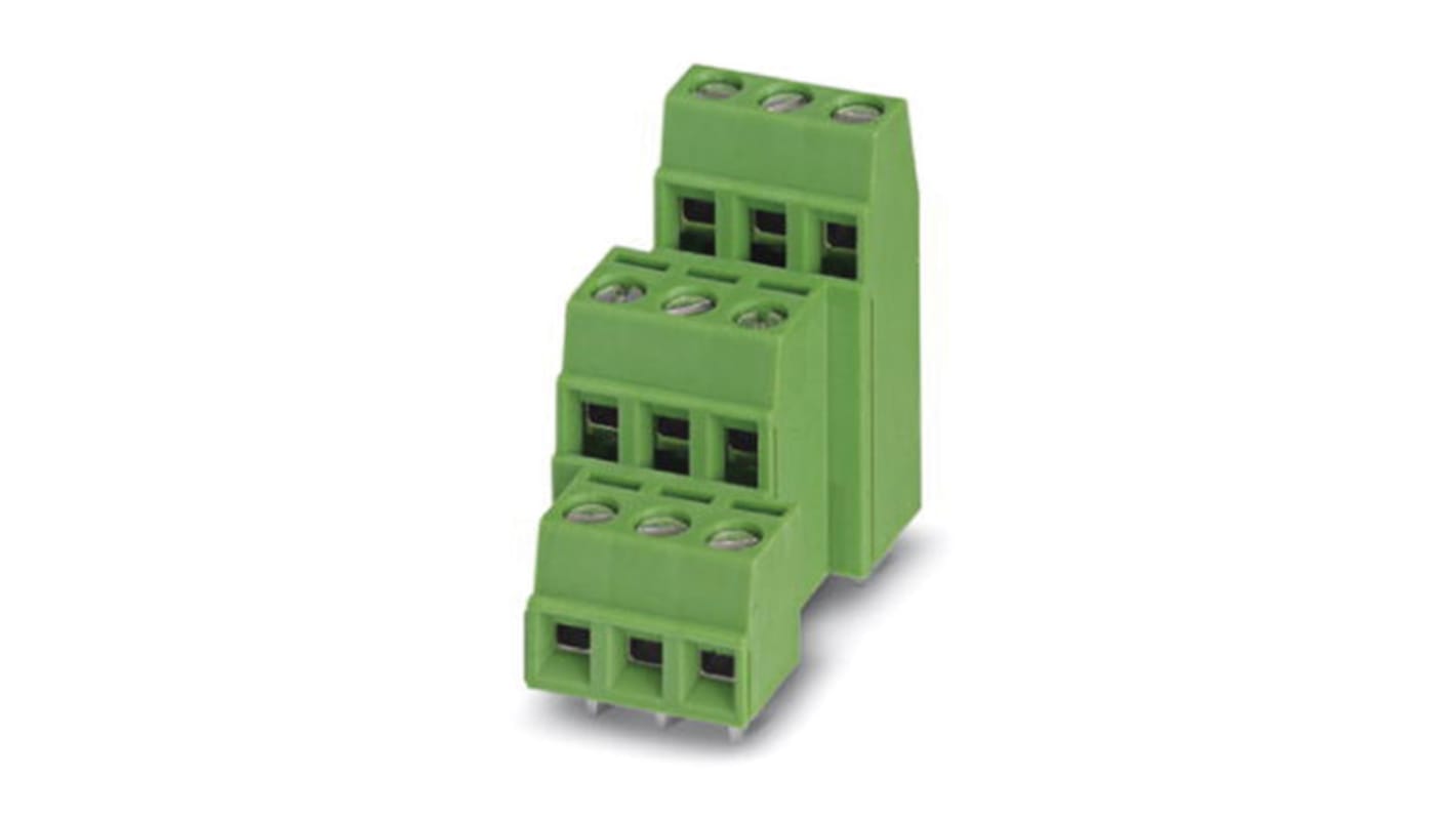 Phoenix Contact GSMKDSP 1.5/ 2-7.62 Series PCB Terminal Block, 2-Contact, 7.62mm Pitch, Through Hole Mount, Screw