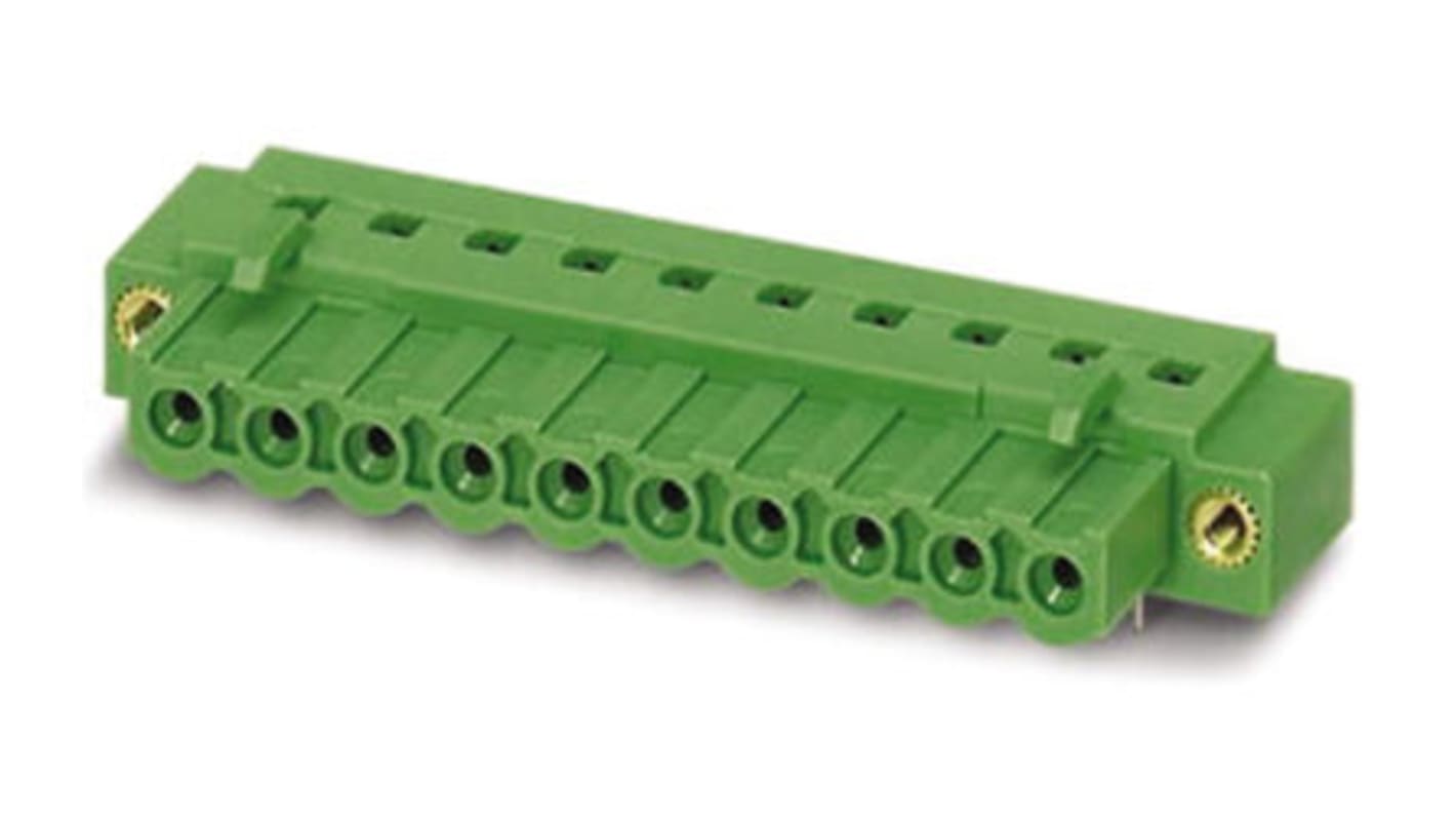 Phoenix Contact 5.08mm Pitch 3 Way Right Angle Pluggable Terminal Block, Inverted Header, Through Hole, Solder