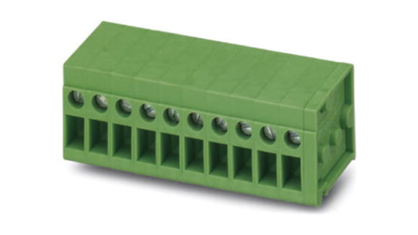 Phoenix Contact 10 Way Pluggable Terminal Block, Plug, Solder Termination