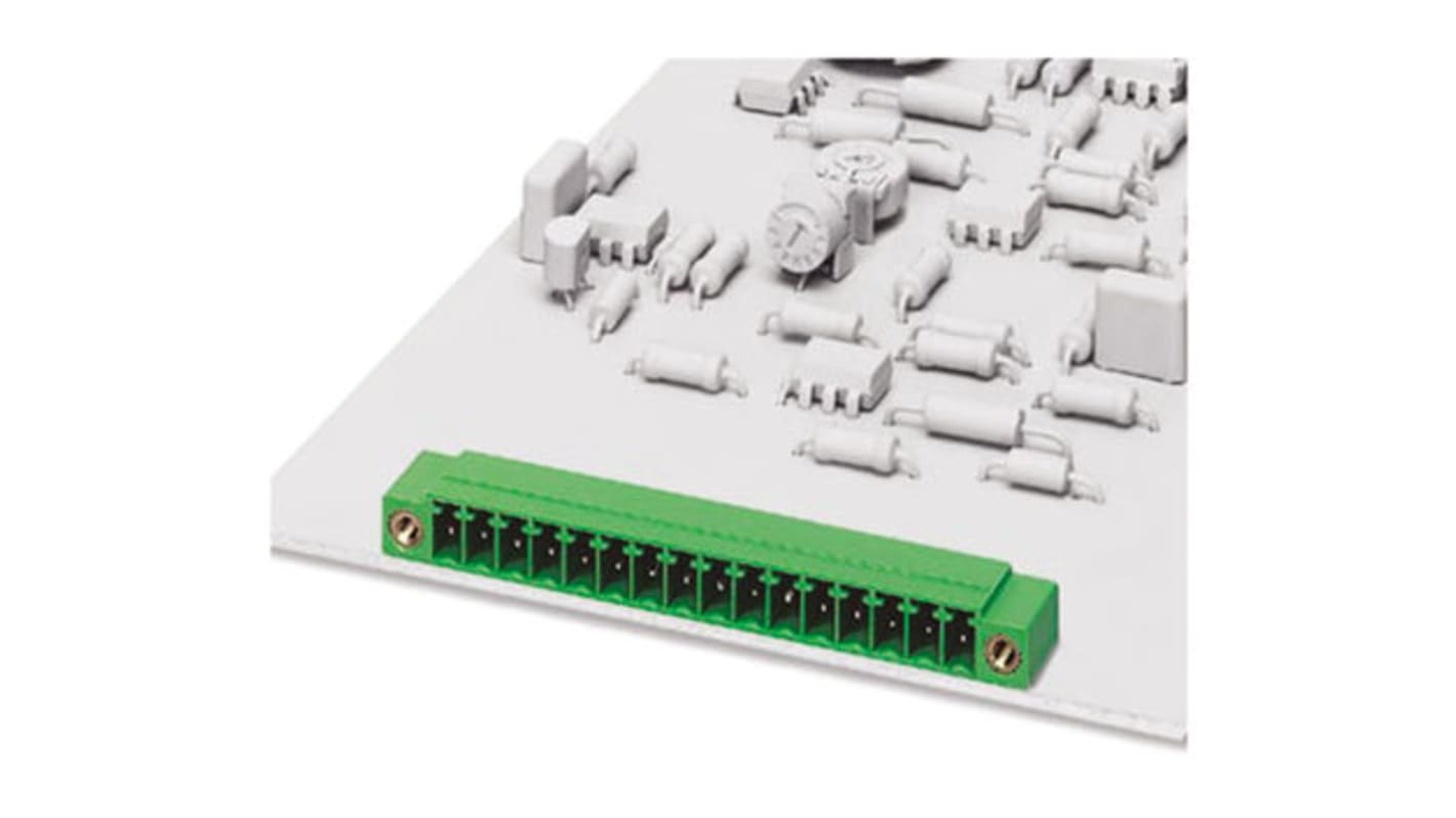 Phoenix Contact MCDV 1.5/16-G1-3.81 Series PCB Socket, 16-Contact, 3.81mm Pitch, Solder Termination