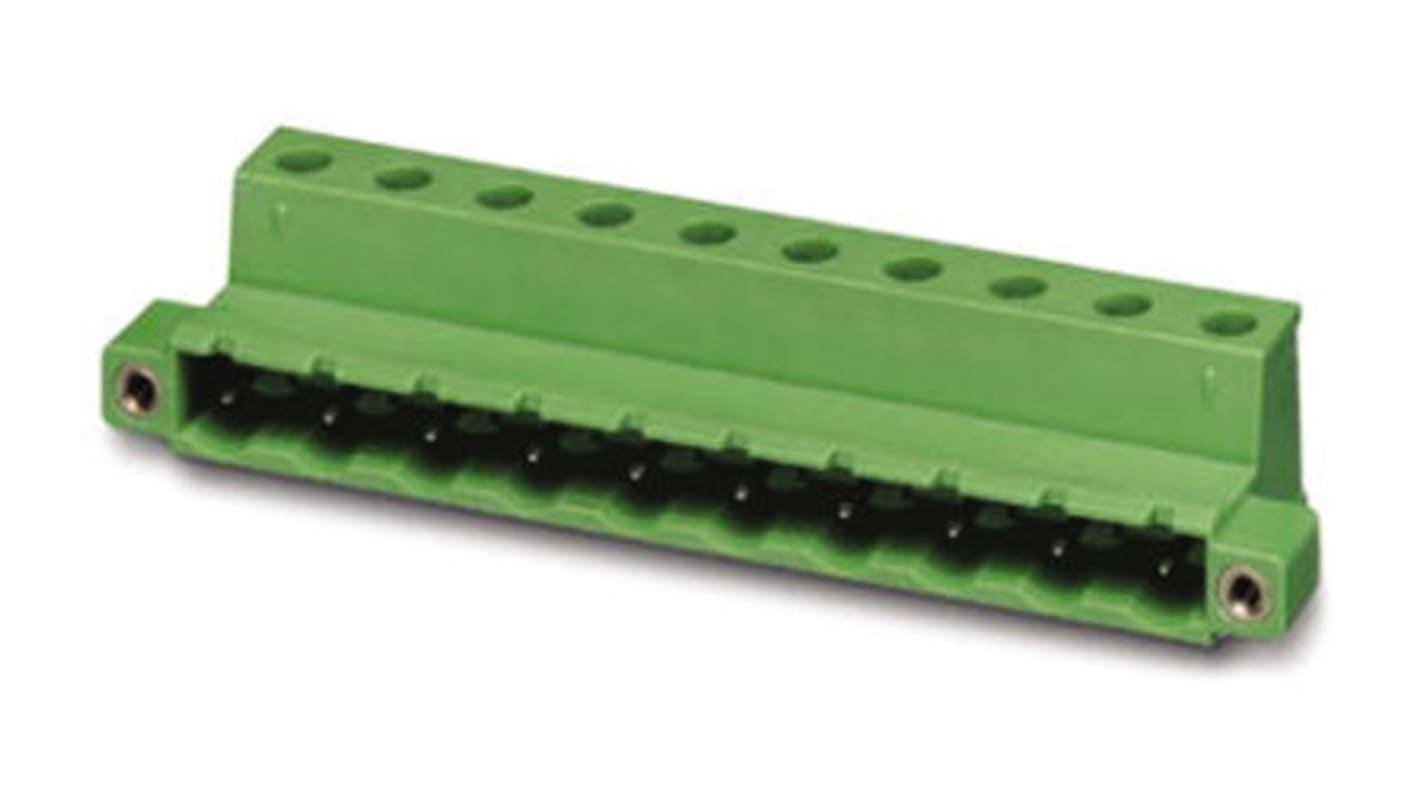 Phoenix Contact MSTBVK 2.5/ 6-ST-5.08 Series Green DIN Rail Terminal Block, Screw Termination