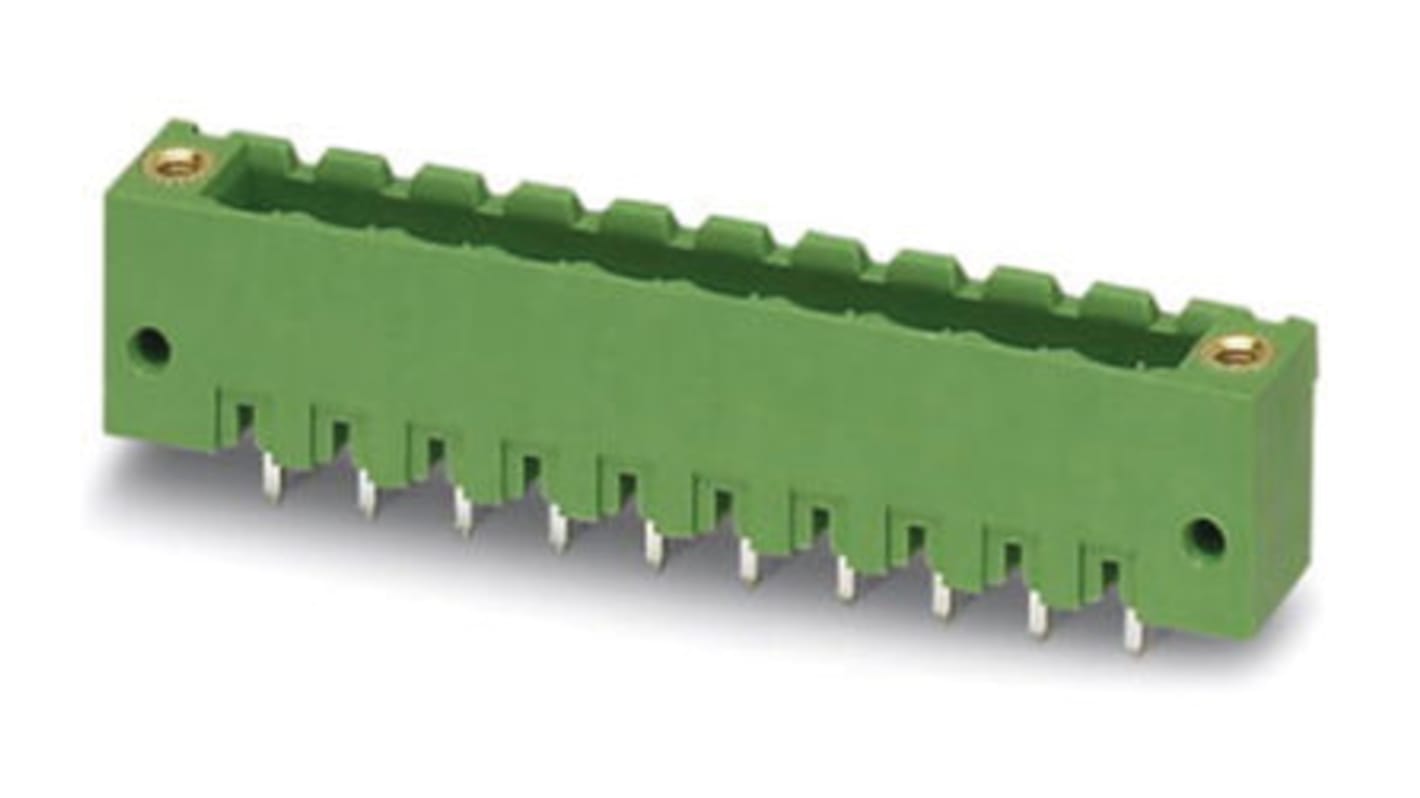 Phoenix Contact 3.5mm Pitch 9 Way Right Angle Pluggable Terminal Block, Header, Through Hole, Solder Termination