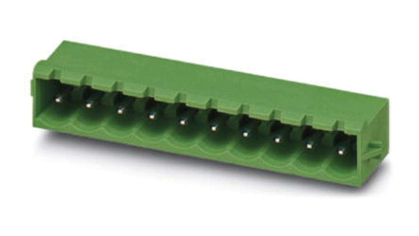 Phoenix Contact 3.5mm Pitch 6 Way Right Angle Pluggable Terminal Block, Header, Through Hole, Solder Termination