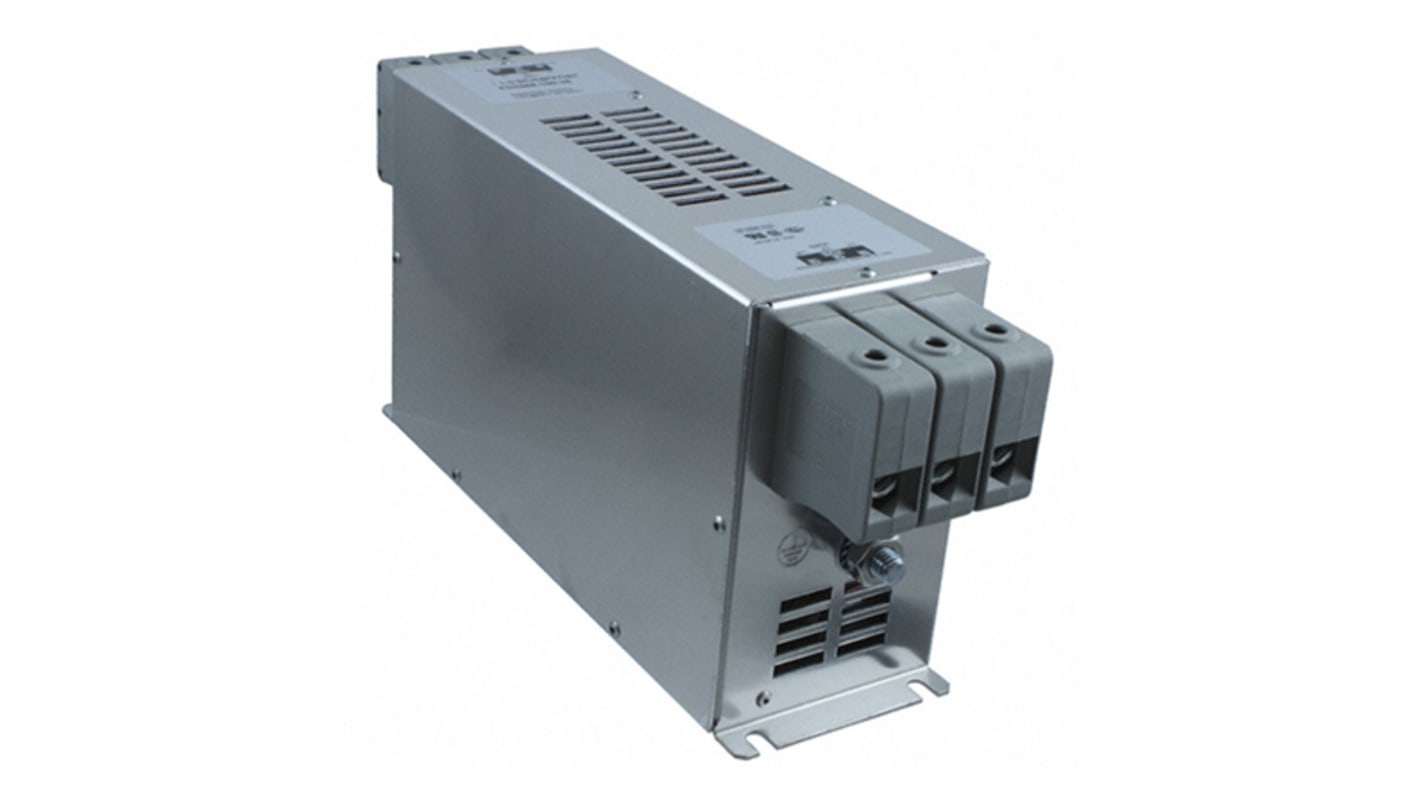 Schaffner, FN258 55A 3 x 690/400 V ac 0 → 60Hz, Chassis Mount RFI Filter, Terminal Block 3 Phase