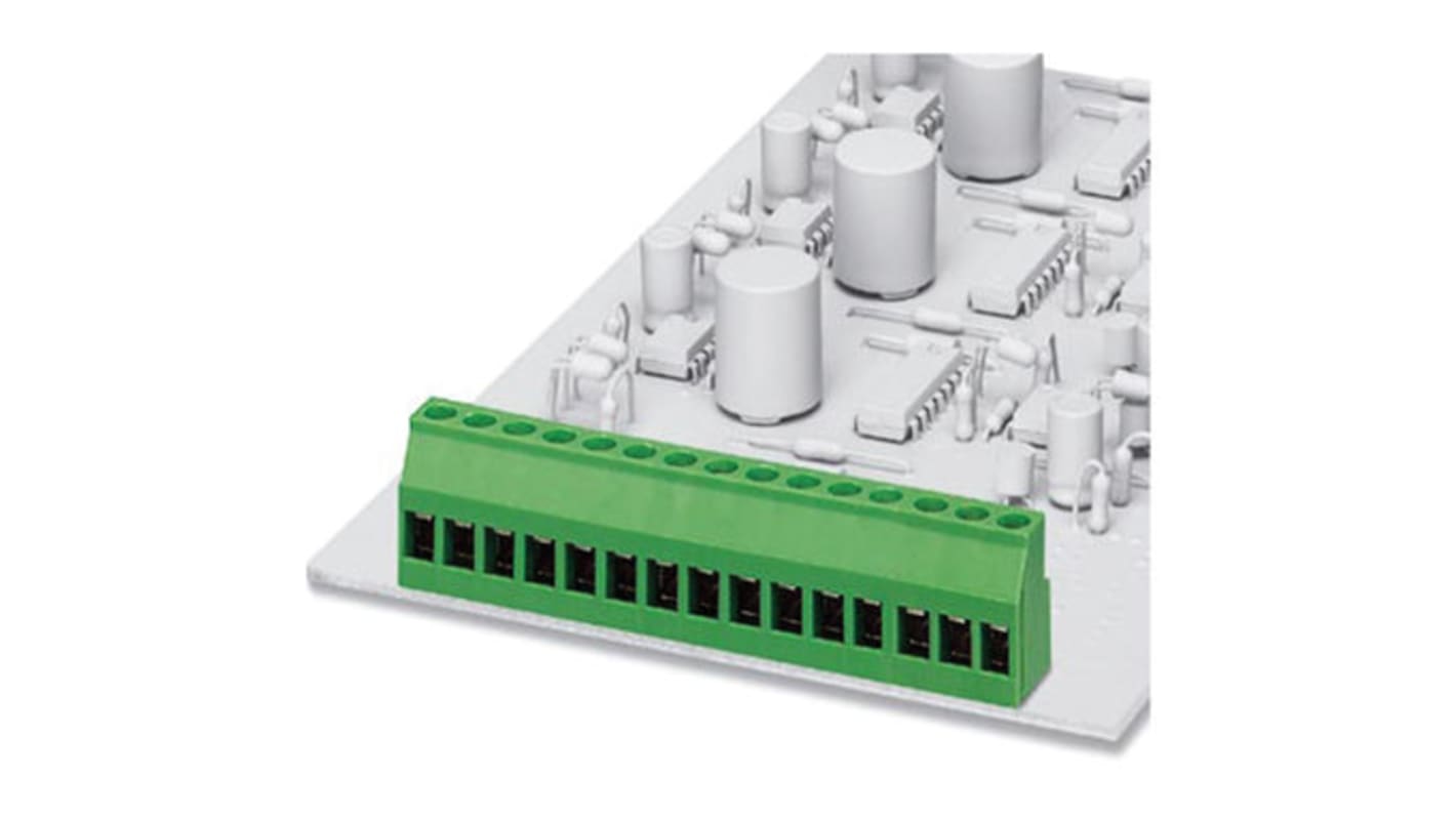 Phoenix Contact MKDS 5/ 4-6.35 Series PCB Terminal Block, 4-Contact, 6.35mm Pitch, Through Hole Mount, Screw Termination