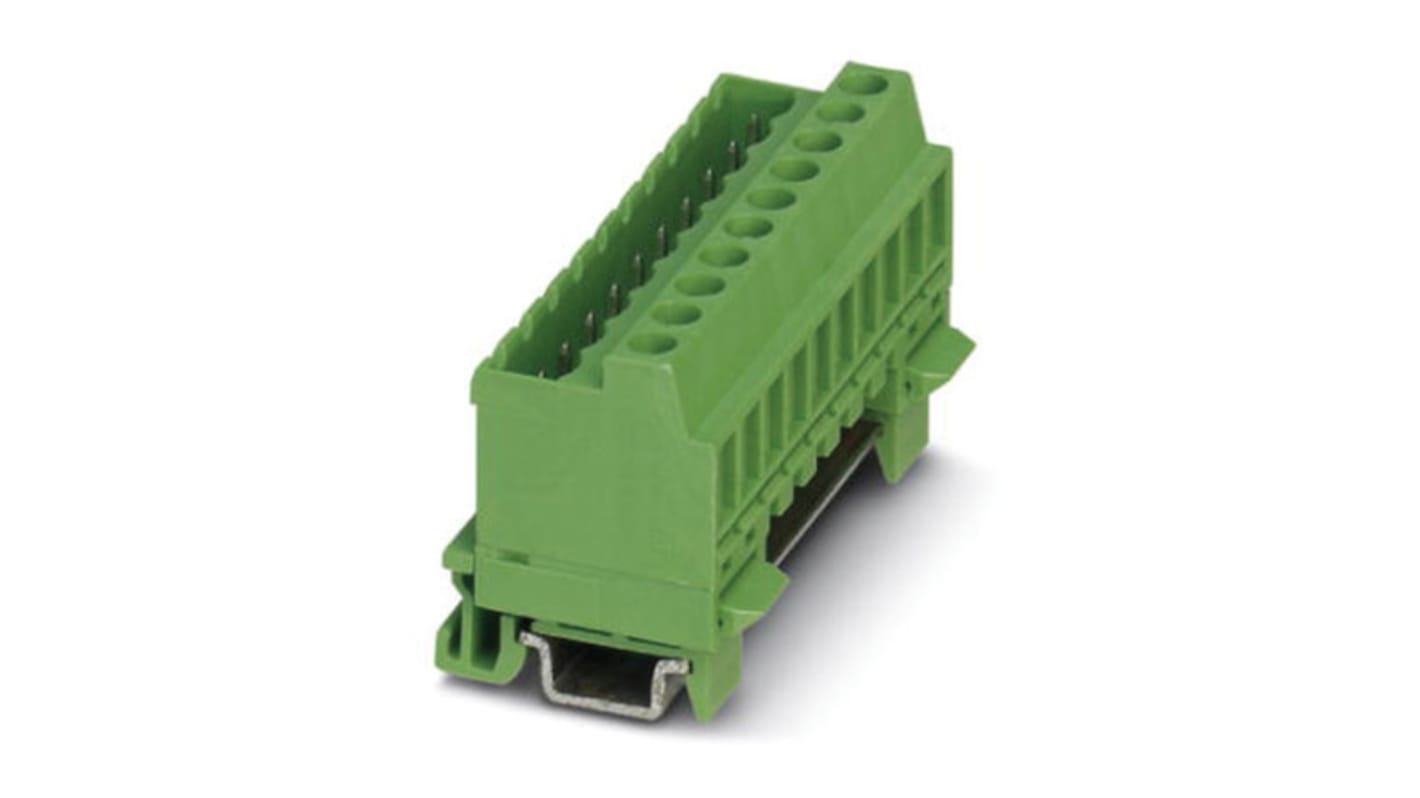 Phoenix Contact COMBICON MKDSO Series PCB Terminal Block, 2-Contact, 5mm Pitch, Through Hole Mount, Screw Termination