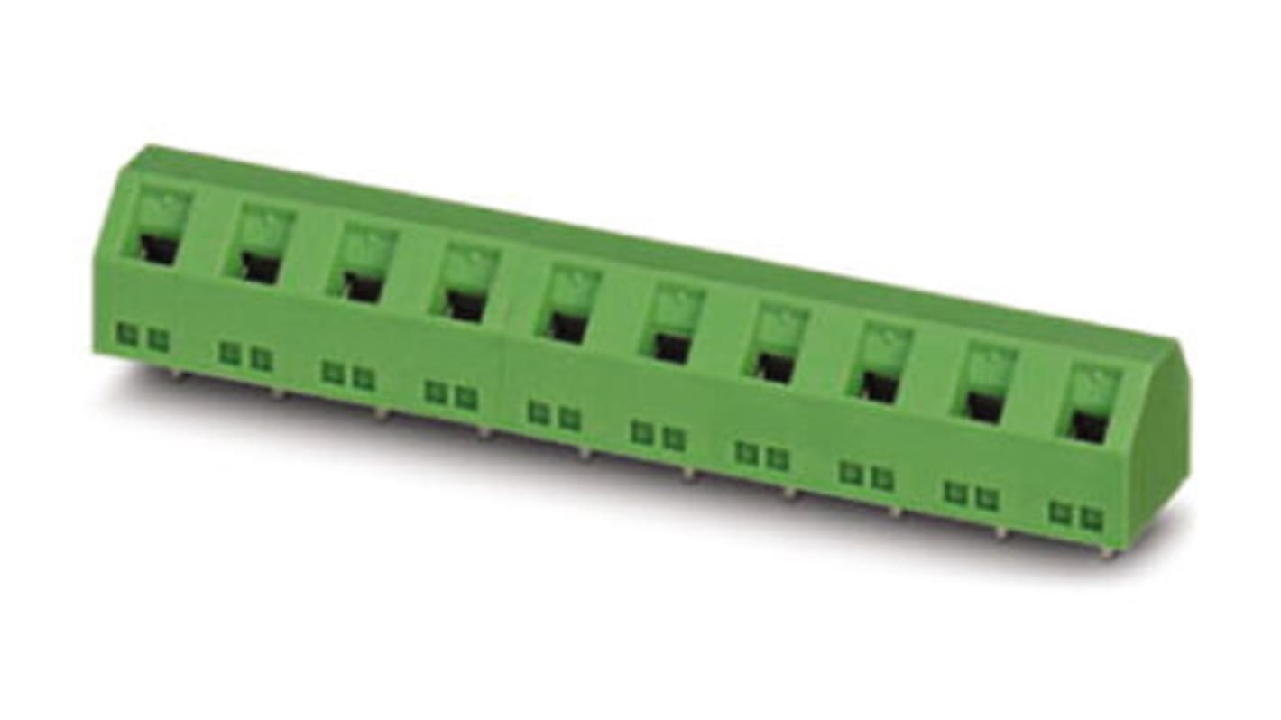 Phoenix Contact MKDS 5/10-6.35 Series PCB Terminal Block, 10-Contact, 6.35mm Pitch, Through Hole Mount, Screw