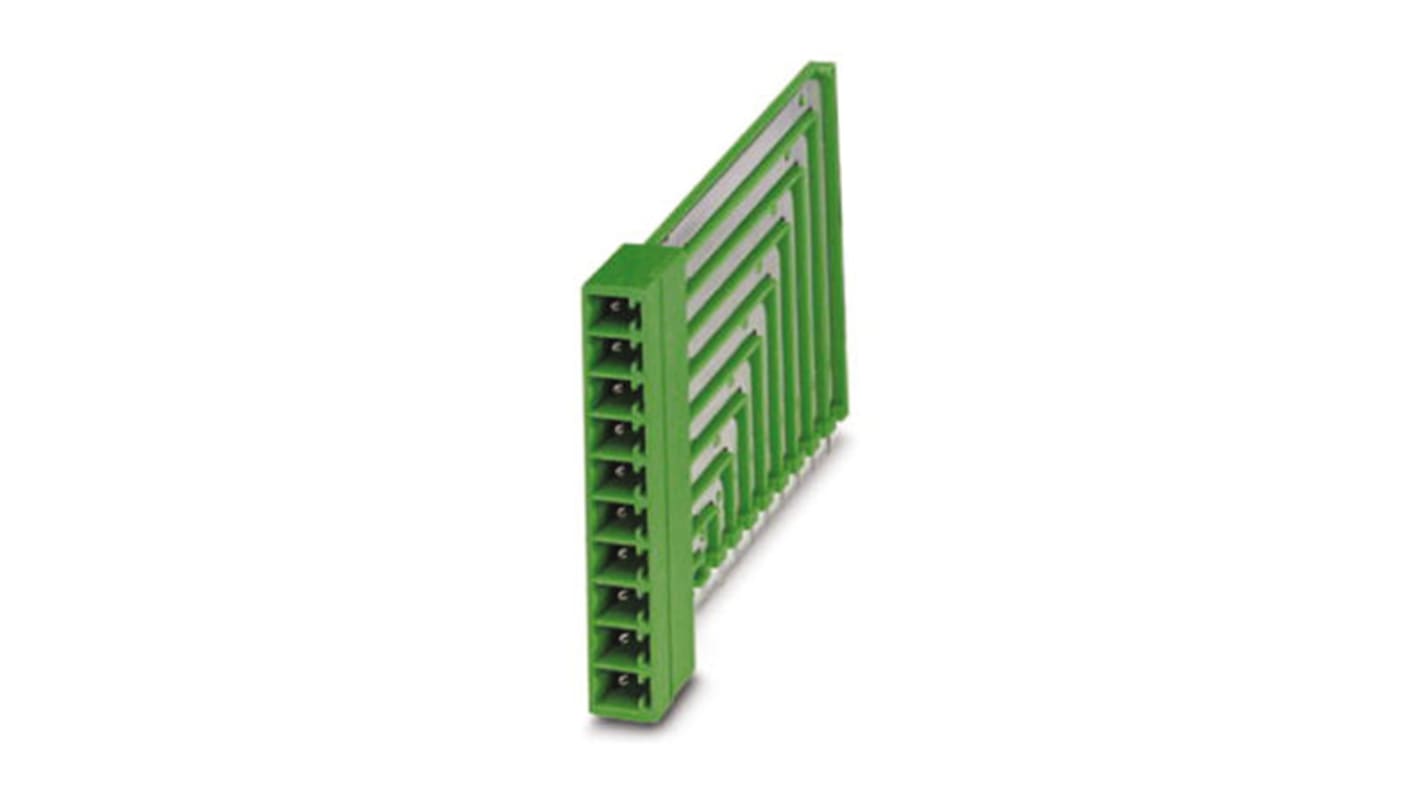 Phoenix Contact 7.62mm Pitch 12 Way Pluggable Terminal Block, Feed Through Header, Panel Mount, Spade Termination