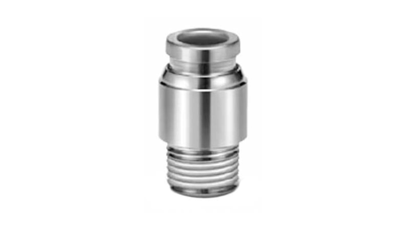 SMC KQG2 Series Straight Threaded Adaptor, R 1/4 Male to Push In 10 mm, Threaded-to-Tube Connection Style