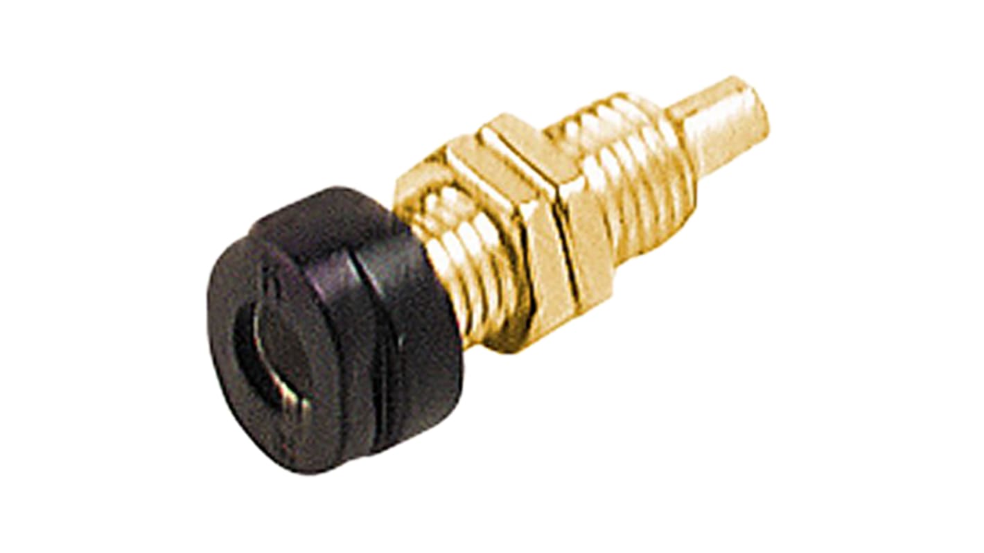 Conector banana hembra Hembra, 16A, 30 V ac, 60V dc, Contacto Oro, Negro