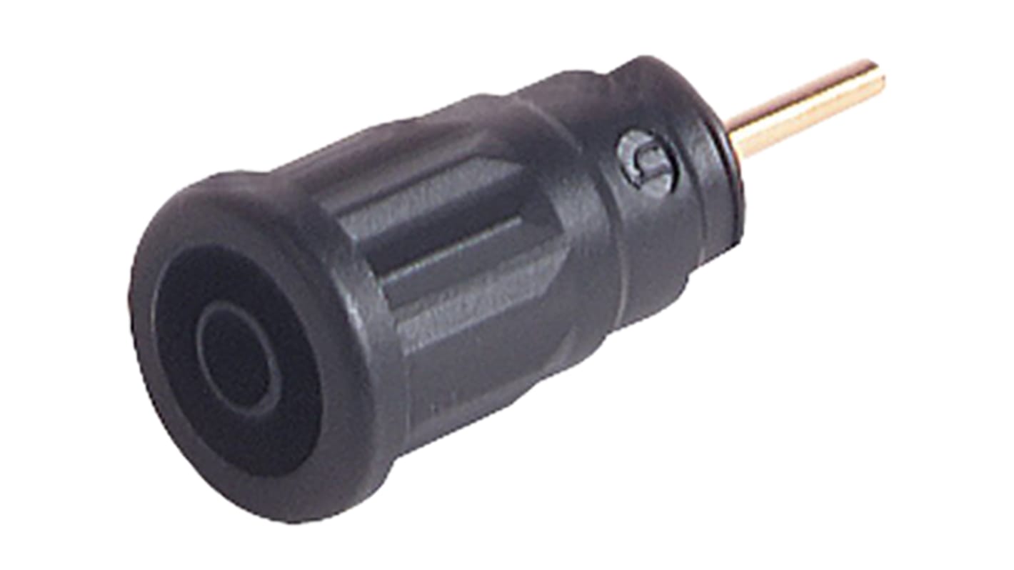 Conector banana hembra Hembra, 24A, 1000V ac/dc, Contacto Oro, Negro