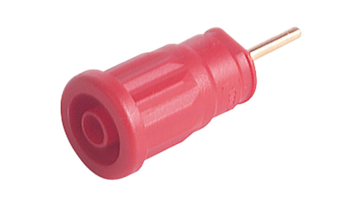 Hirschmann Test & Measurement Red Female Banana Socket, 4 mm Connector, Solder Termination, 24A, 1000V ac/dc, Gold