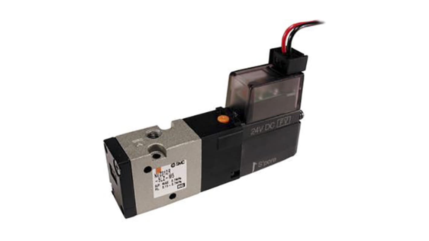 Elettrovalvole per pneumatica SMC, M5 x 0,8, azionamento Solenoide, 24V cc