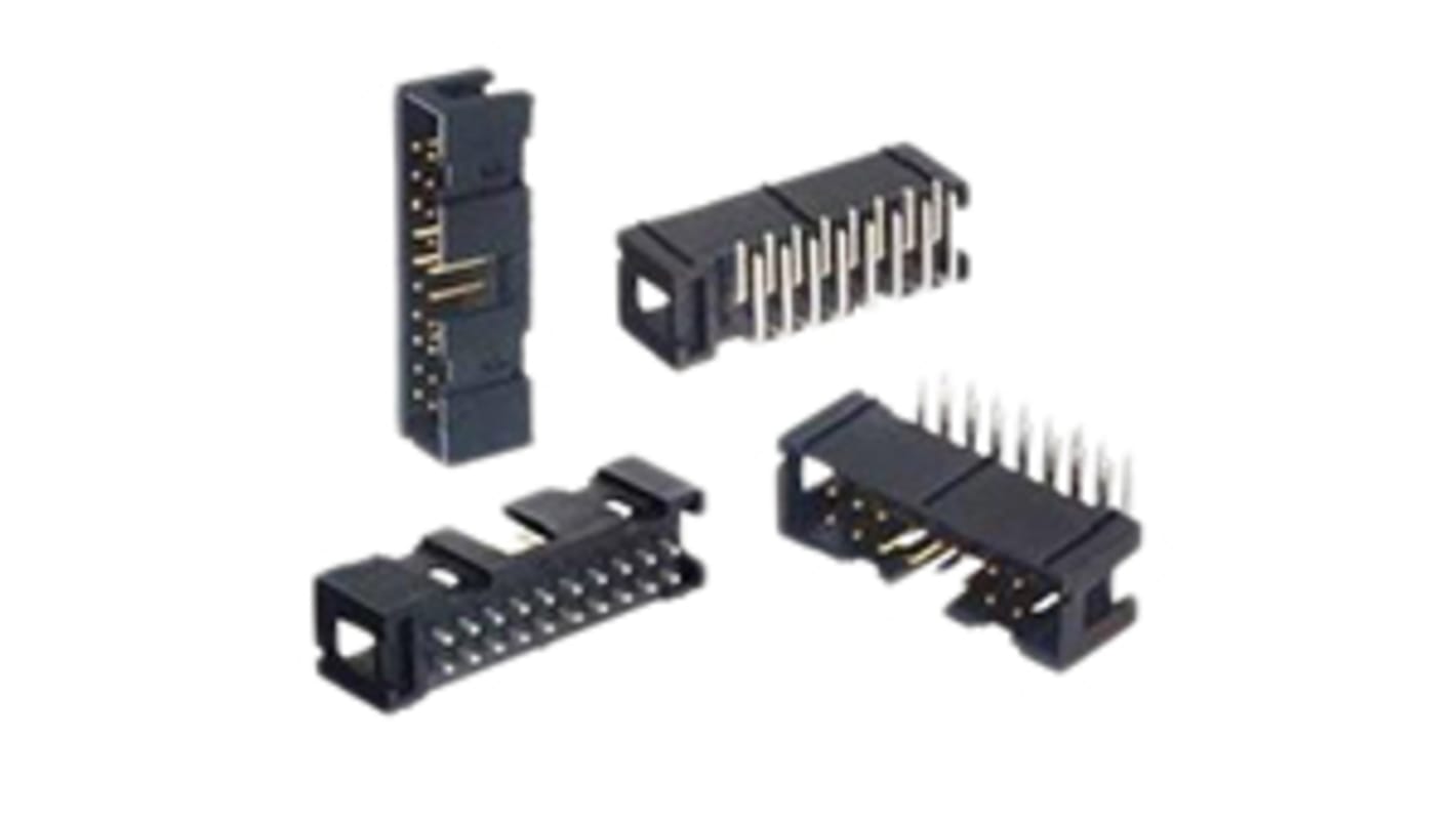 Amphenol FCI Quickie Series Straight Through Hole PCB Header, 10 Contact(s), 2.54mm Pitch, 2 Row(s), Shrouded