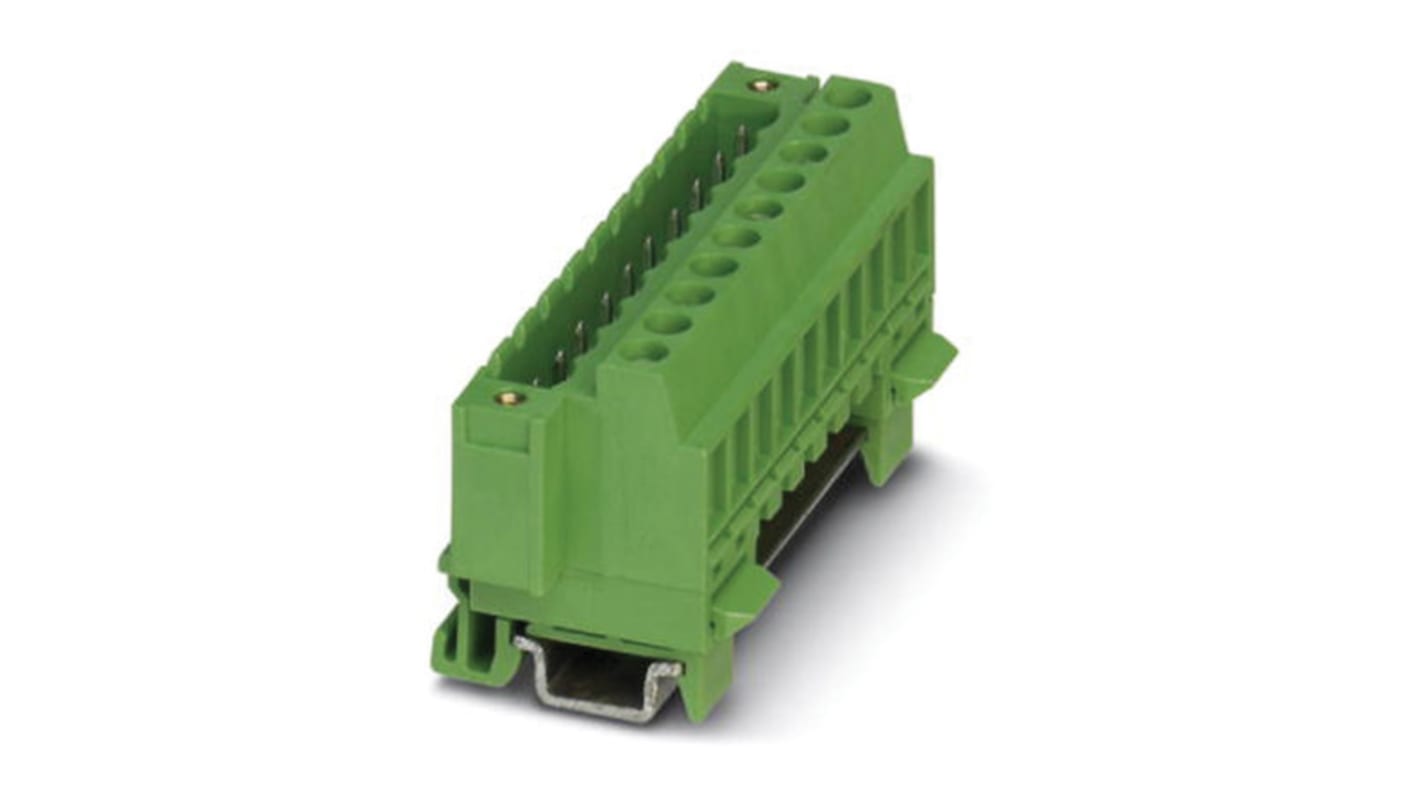 Phoenix Contact HDFKV 16 Series Feed Through Terminal Block, 2-Contact, 1-Row, Screw Termination