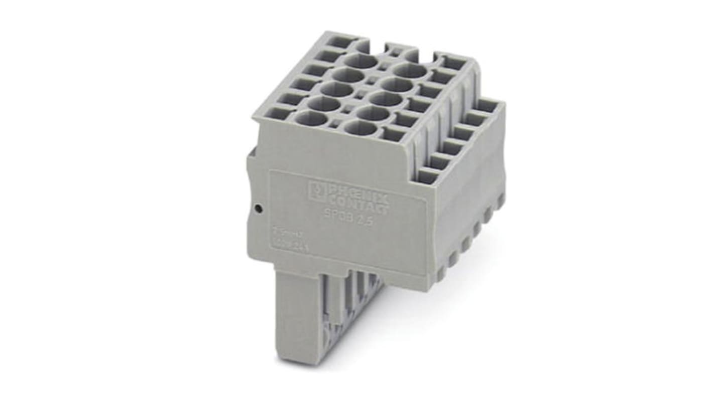 Phoenix Contact 8 Way Pluggable Terminal Block, Plug, Spring Cage Termination