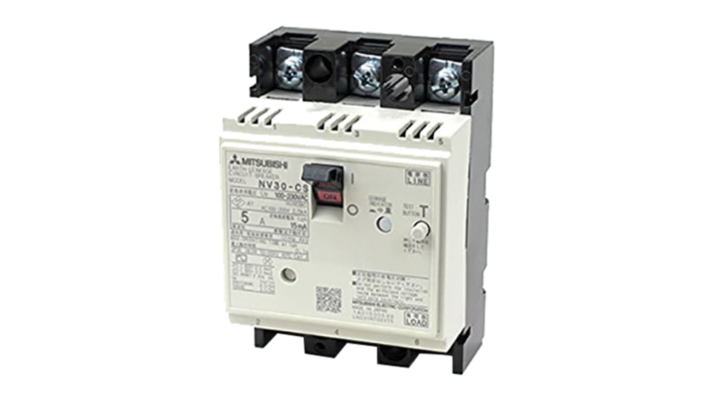 三菱電機, 配線遮断器, WS-V シリーズ 経済品 シリーズ, NV30-CS 3P 10A AC100-230V 15mA