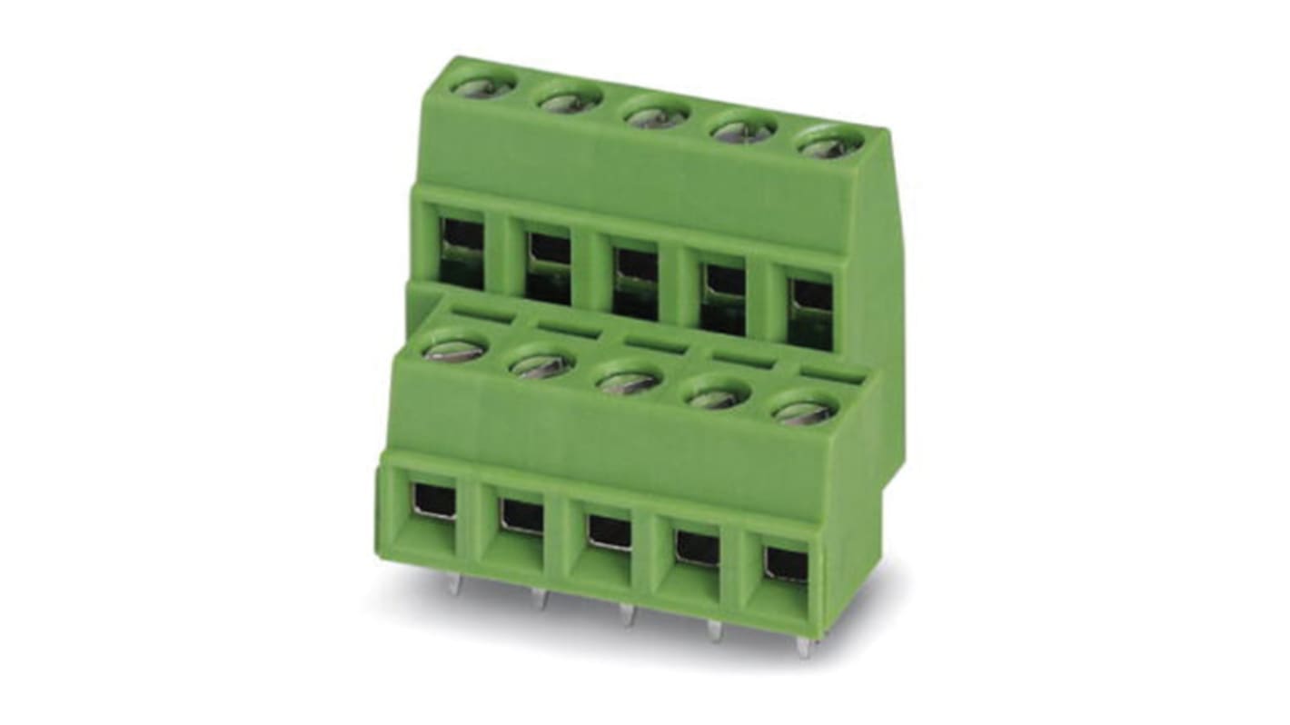 Phoenix Contact SMKDSN 1.5/15 Series PCB Terminal Block, 15-Contact, 5mm Pitch, Through Hole Mount, Screw Termination