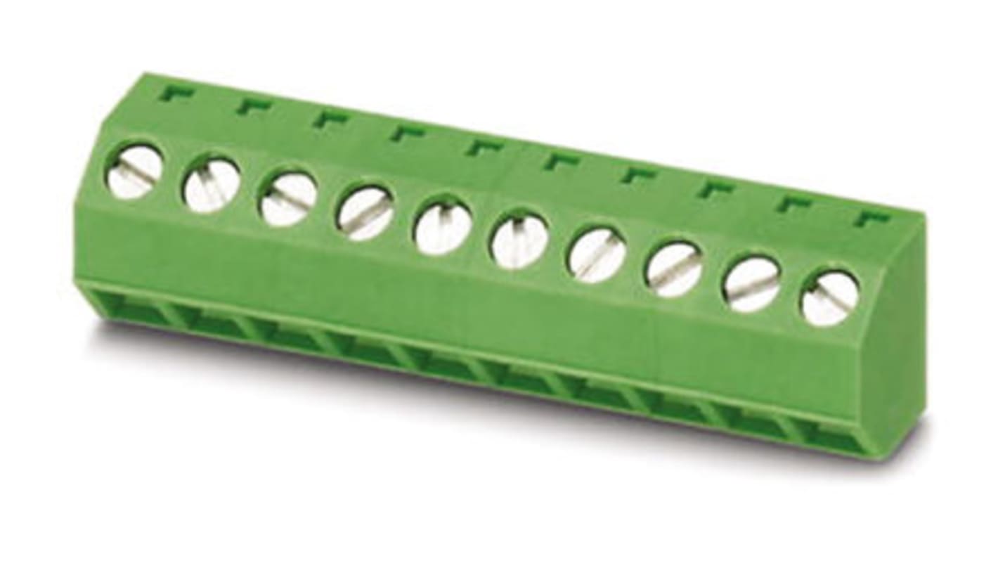 Phoenix Contact SMKDSN 1.5/11-5.08 Series PCB Terminal Block, 11-Contact, 5.08mm Pitch, Through Hole Mount, Screw