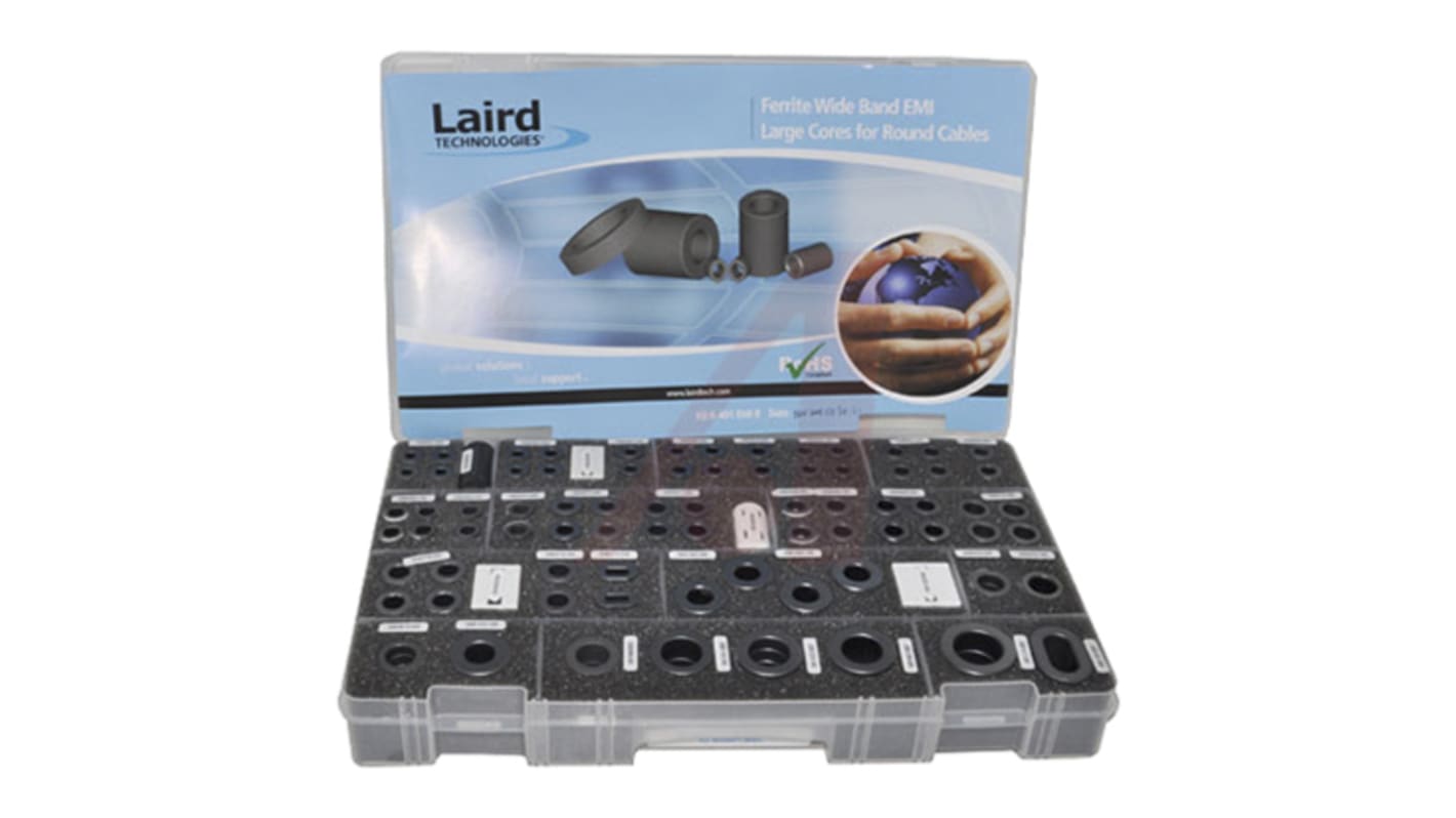 Laird Technologies, Ferritsortiment med 128 Dele, Indeholder: Ferritkerne
