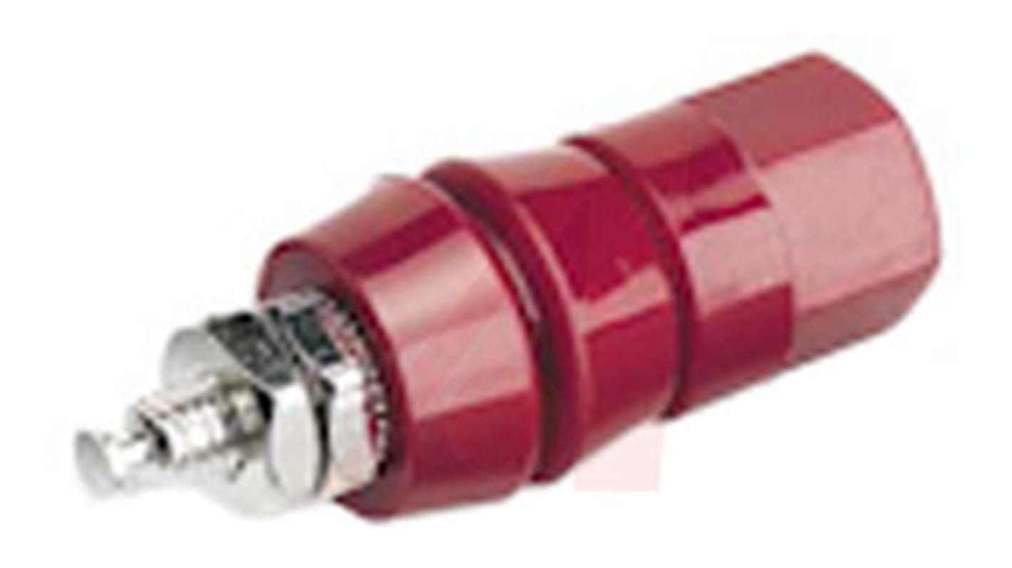 Mueller Electric 15A, Red Binding Post With Brass Contacts and Nickel Plated