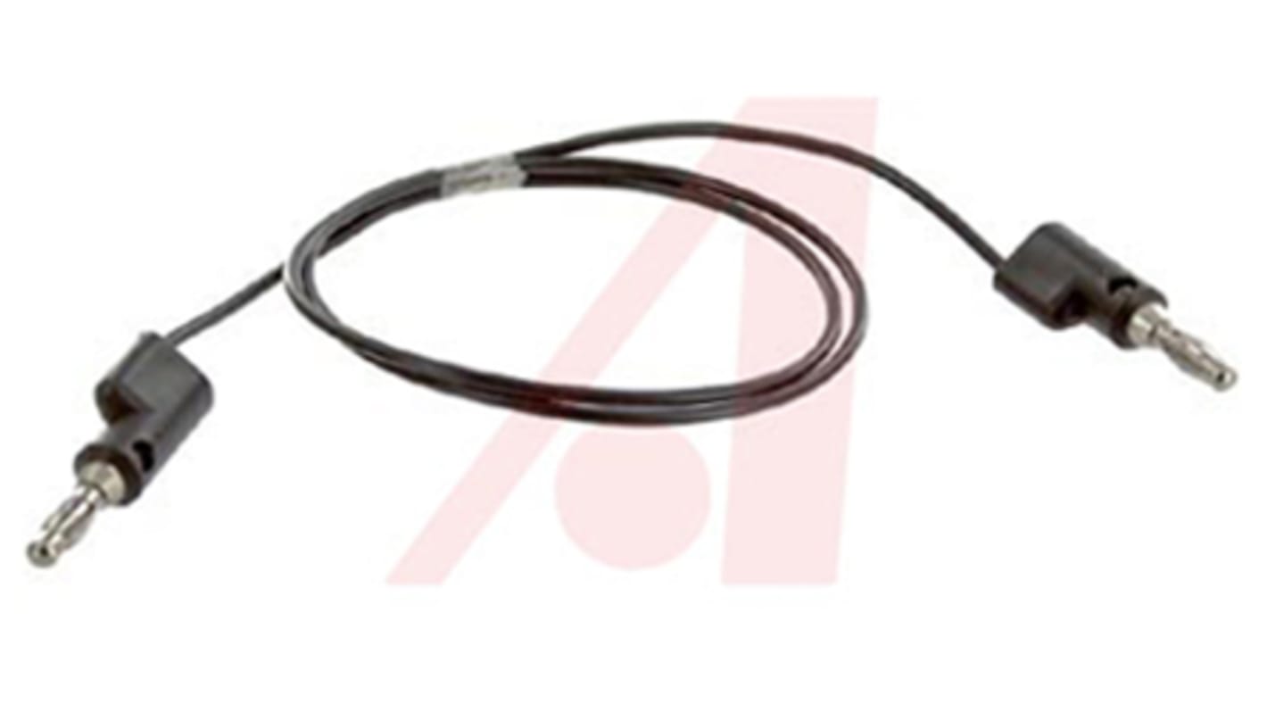 Cable de prueba con conector de 4 mm Mueller Electric de color Negro, Macho-Macho, 300V, 10A, 600mm