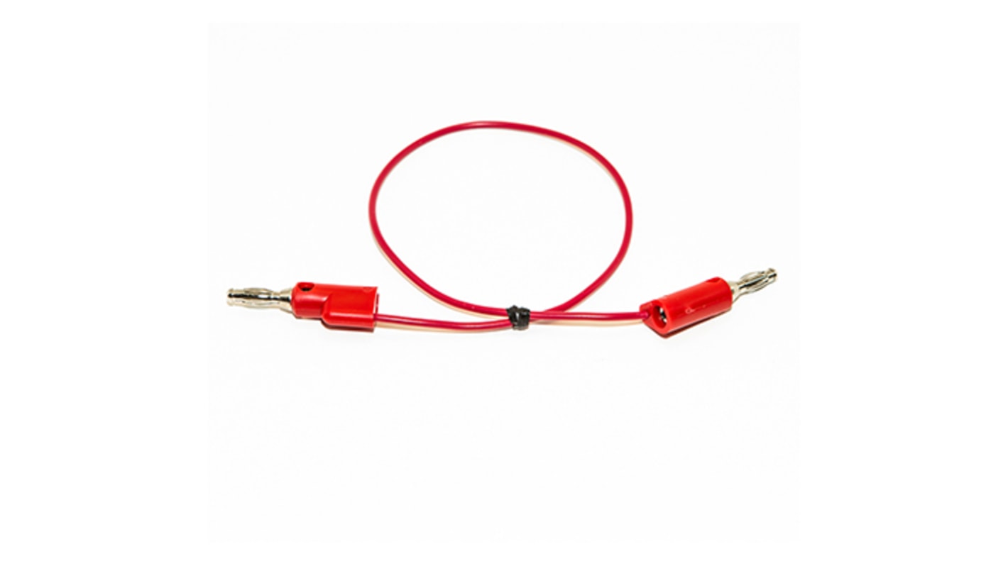 Cable de prueba Mueller Electric de color Rojo, Macho-Macho, 300V, 10A, 1.5m