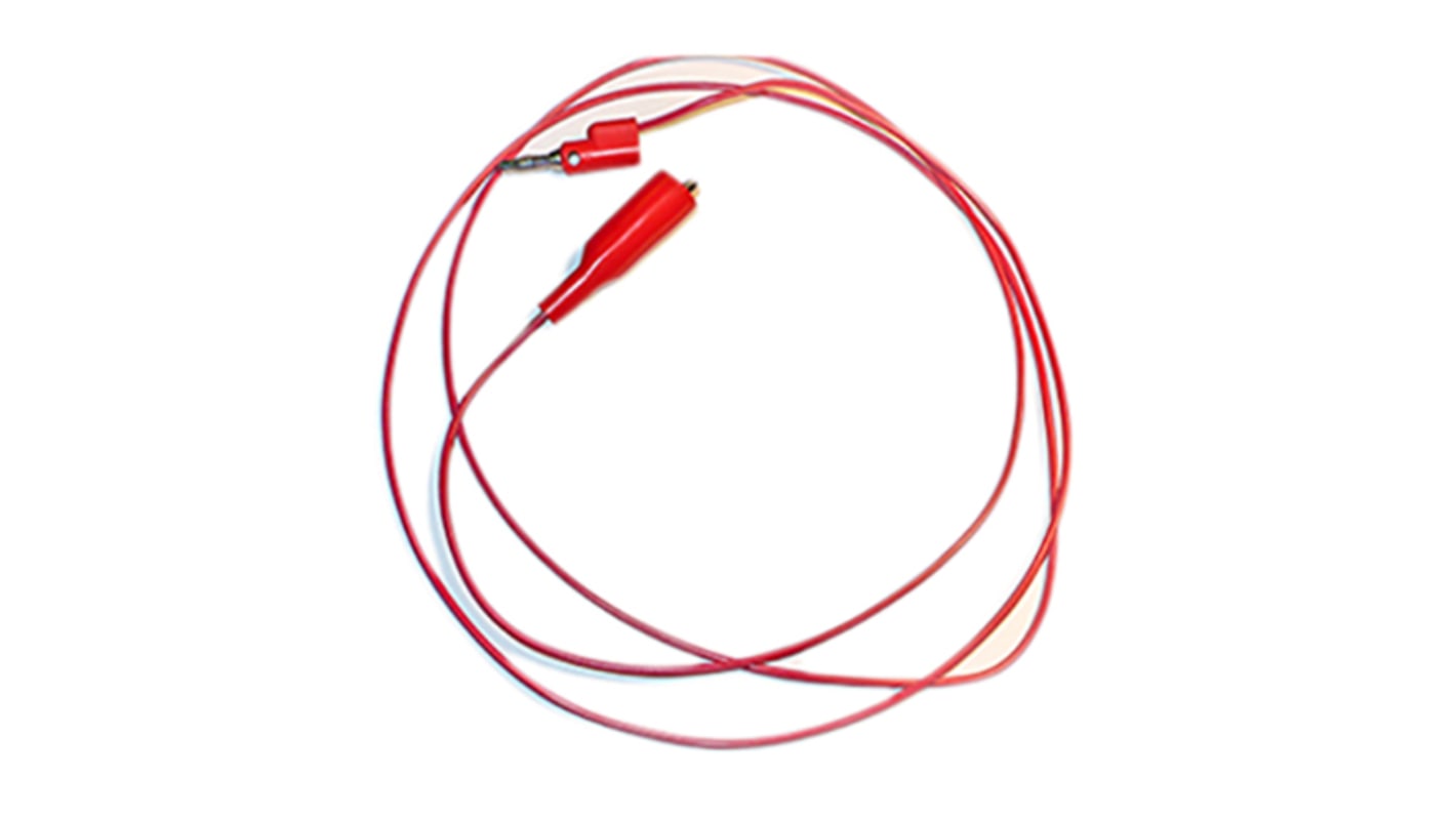 Mueller Electric Krokodilklemmenkabel / Stecker, Rot PVC-isoliert 1.5m, 300V / 10A