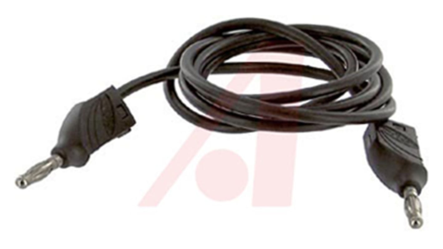 Cable de prueba con conector de 4 mm Mueller Electric de color Negro, Macho-Macho, 3kV, 20A, 1m