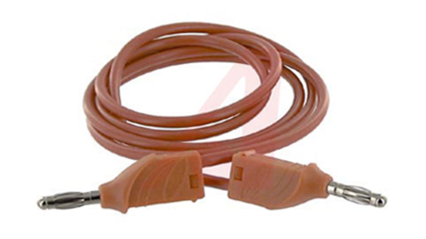 Cable de prueba con conector de 4 mm Mueller Electric de color Rojo, Macho-Macho, 3kV, 20A, 1m