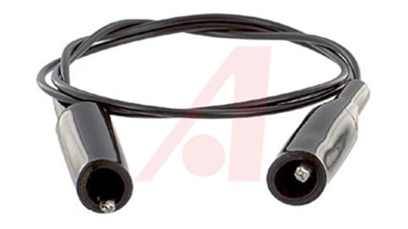 Mueller Electric Krokodilklemmenkabel, Schwarz PVC-isoliert 600mm, 300V / 10A