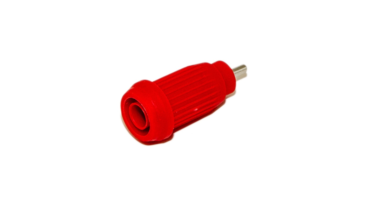 Mueller Electric Red Female Banana Socket, 4 mm Connector, Press Fit, Solder Termination, 15A, 1000V, Nickel Plating