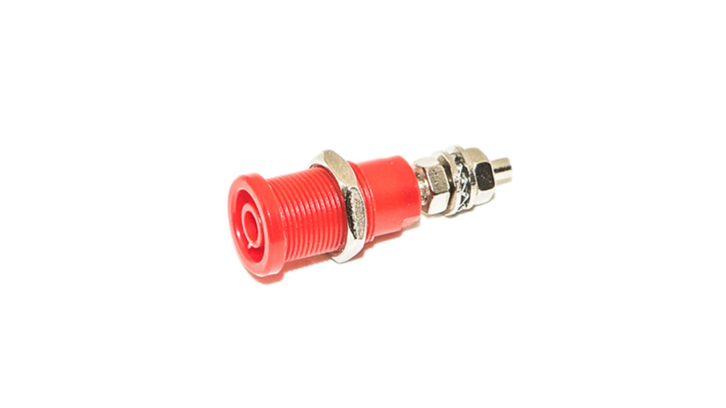 Mueller Electric 4 mm Bananenbuchse Rot, Kontakt vernickelt, 1000V / 35A Stift